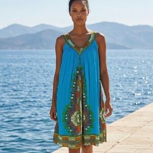india boutique beach dresses India Boutique Handkercheif Hem Tank Sundress Women One Size Tropical Beach